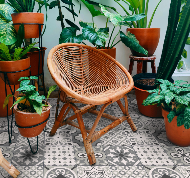 Hidraulic efekt płytek szare kolory wykładzina dywanowa - TenStickers