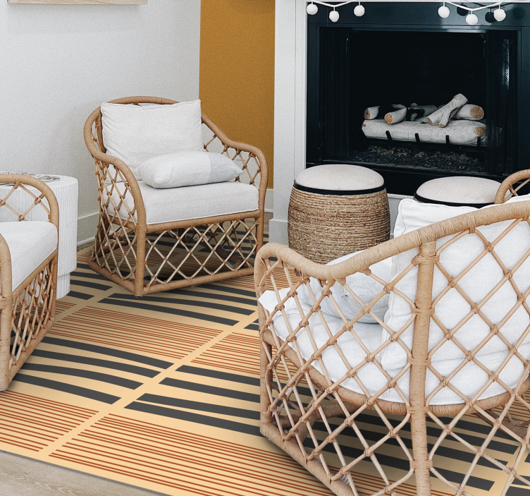 Dywan winylowy do salonu warstwowa, pasiasta elegancja - TenStickers