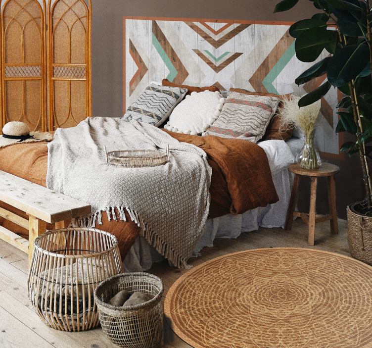 Dywan winylowy z mandalą elegancki brązowy wzór - TenStickers