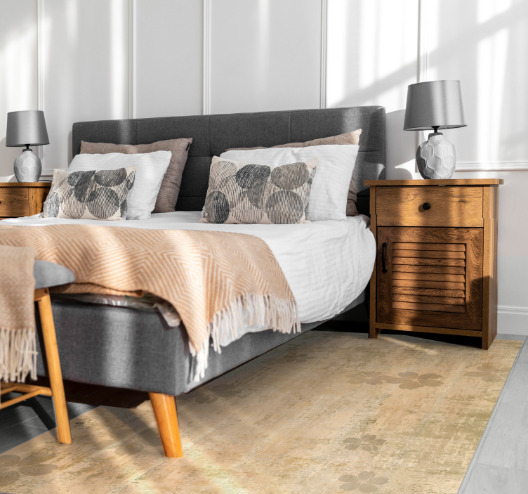 Dywan winylowy do salonu subtelna kwiatowa elegancja - TenStickers