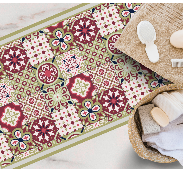 Dywan winylowy do łazienki kolorowe, wzorzyste motywy - TenStickers