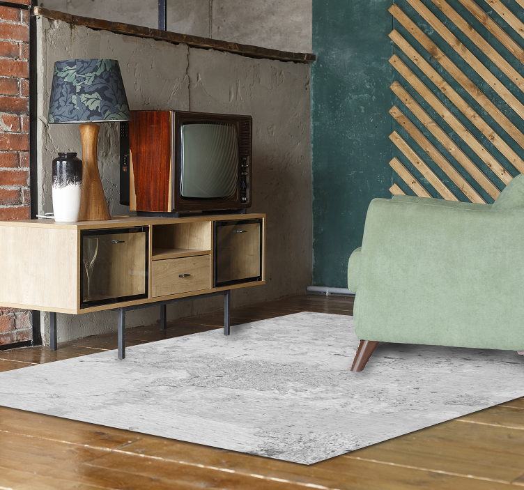 Oszałamiający dywan winylowy z białego cementu - TenStickers