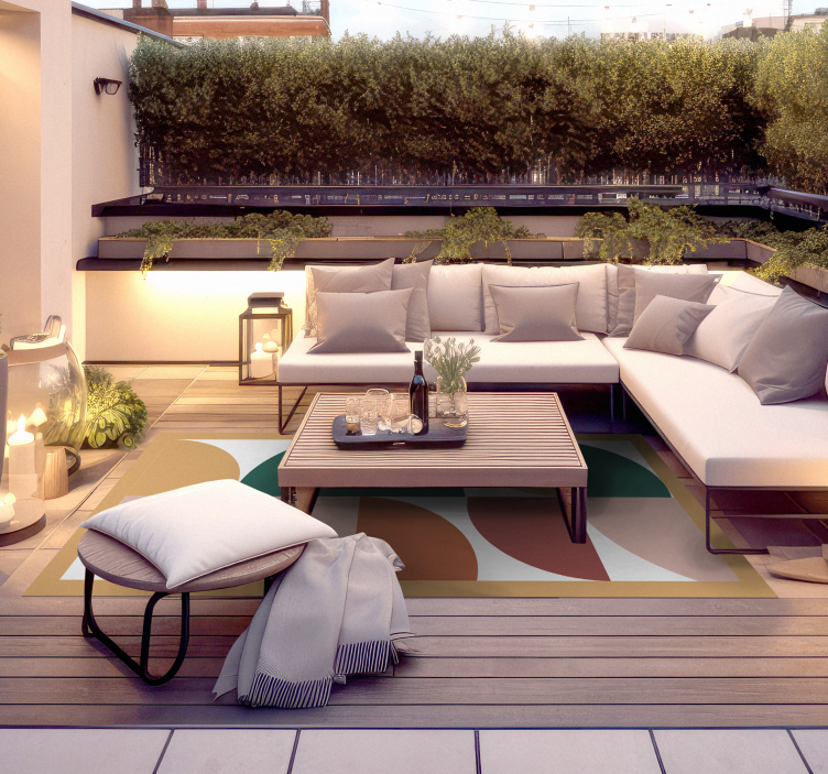 Abstrakcyjny wzór sztuki geometryczny dywan - TenStickers