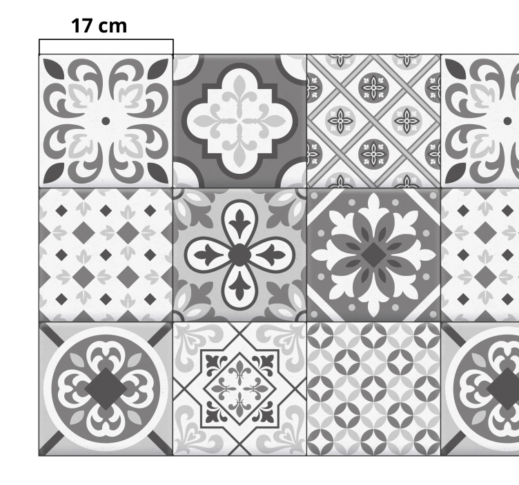 Hidraulic efekt płytek szare kolory wykładzina dywanowa - TenStickers