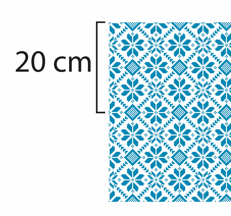 Niebiesko-biała mozaika kwiatowa mozaika podłogowa - TenStickers