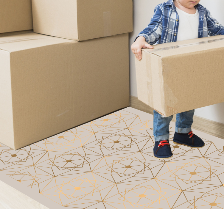 Brązowe mozaikowe płytki podłogowe - TenStickers