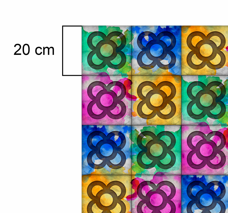 Dywan winylowy retro kolorowa płytka panot - TenStickers