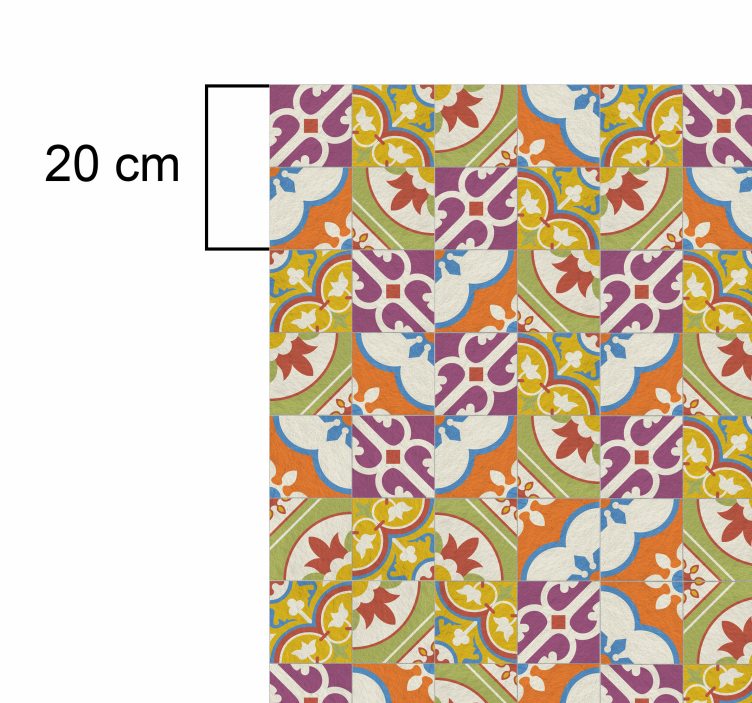 Dywan winylowy retro płytki z ozdobnymi wzorami - TenStickers