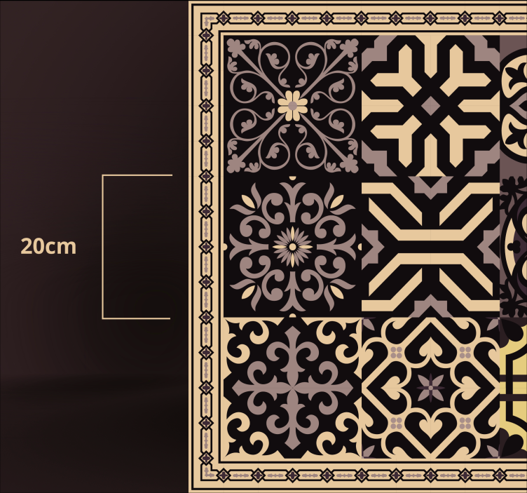 Dywan winylowy Czarne płytki - TenStickers