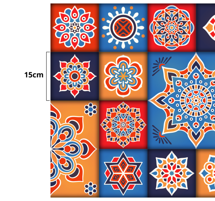 Mata winylowa do kuchni kolorowe płytki - TenStickers