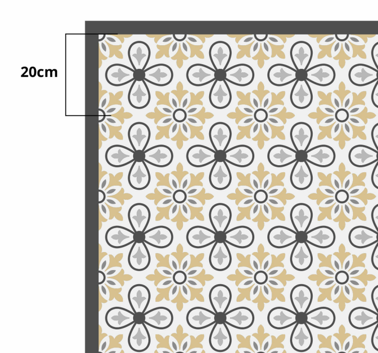 Dywan winylowy do kuchni kwiatowe płytki - TenStickers