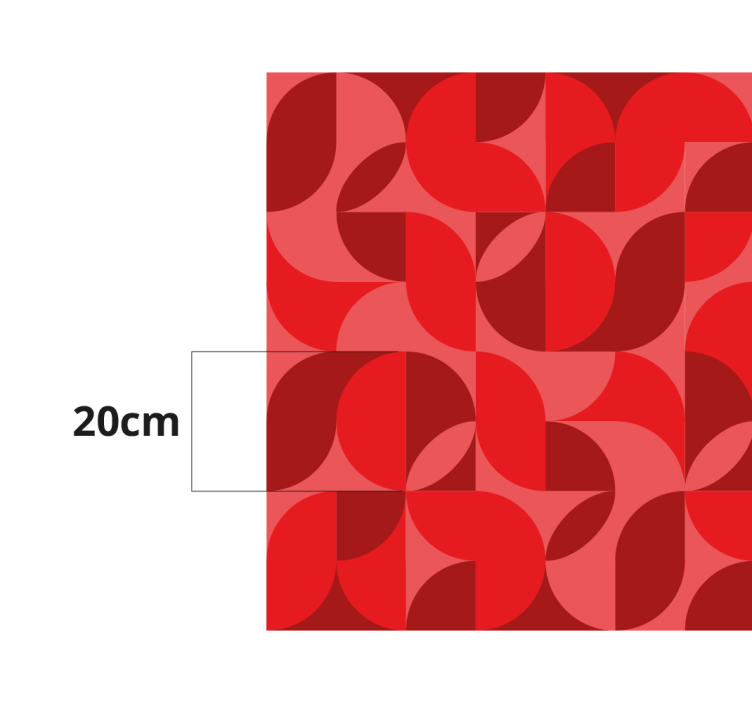 Dywan winylowy do dużego pokoju czerwony, retro - TenStickers