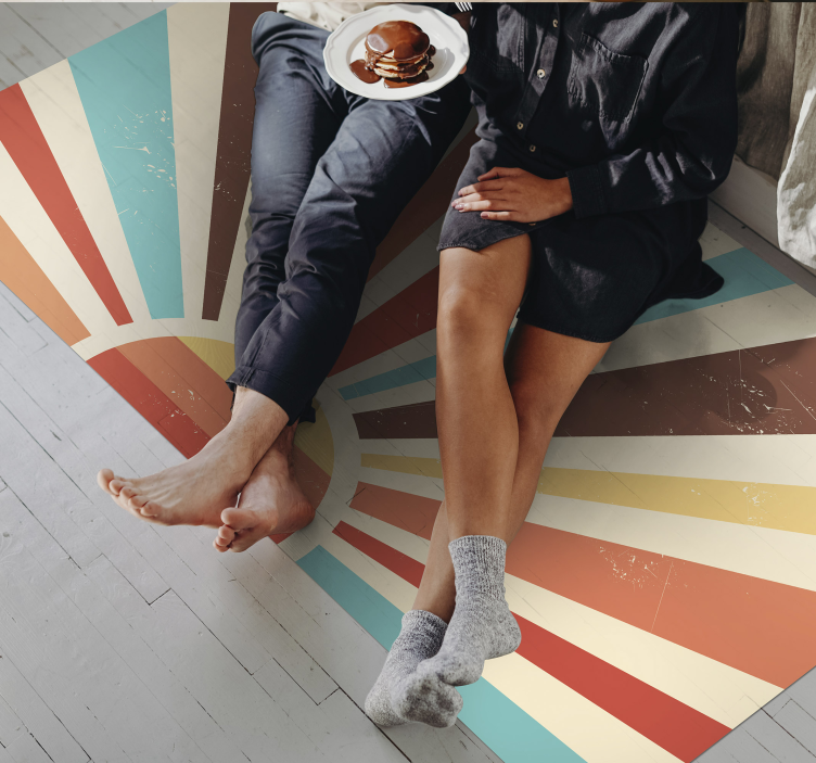 Abstrakcyjny dywan vintage zachód słońca - TenStickers