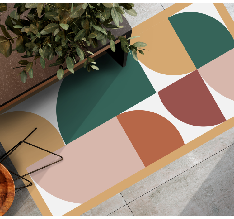 Abstrakcyjny wzór sztuki geometryczny dywan - TenStickers