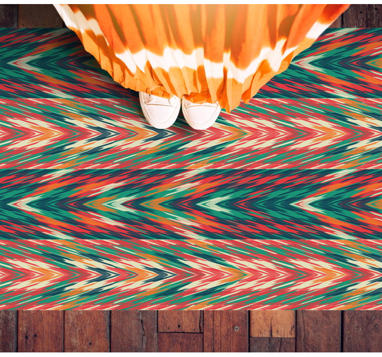 Artystyczny kolorowy zygzakowaty dywan do sypialni - TenStickers