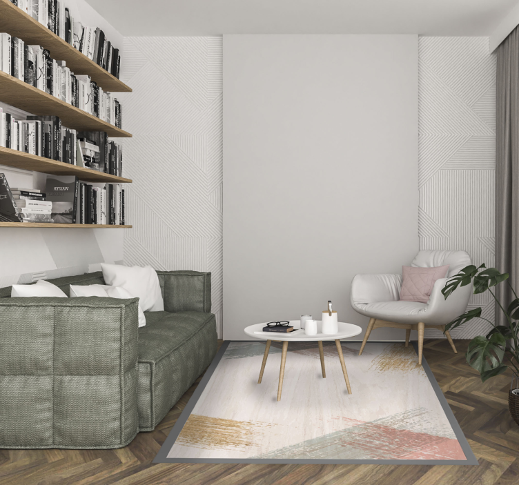 Beżowy dywan winylowy drzeworyt - TenStickers