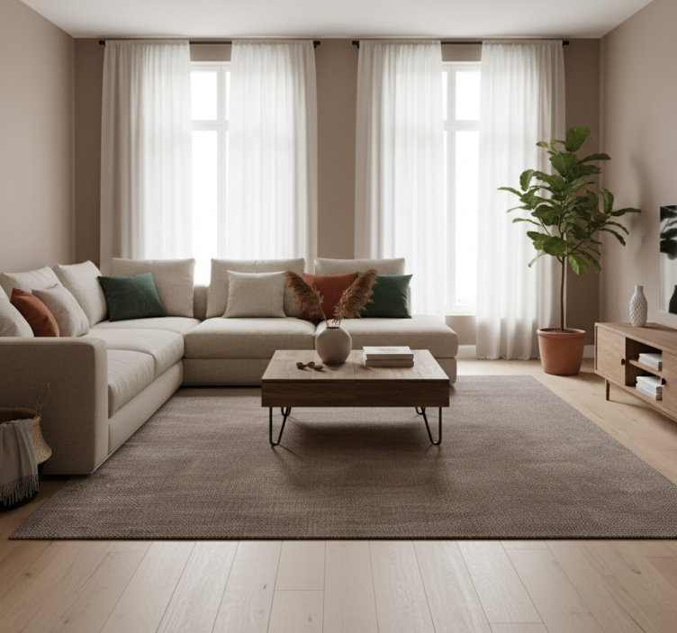 Brązowy dywan winylowy o solidnej, ciemnej fakturze - TenStickers