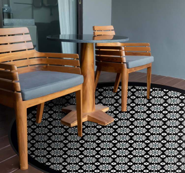 Dywan czarno-biały w słońca - TenStickers