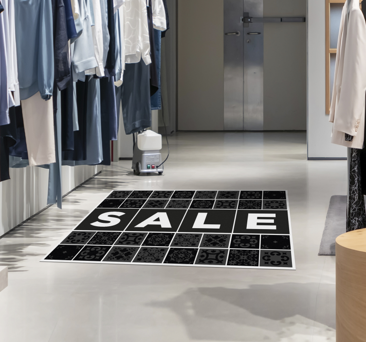 Czarny dywan winylowy sprzedaż tekstu płytek wzorcowych - TenStickers