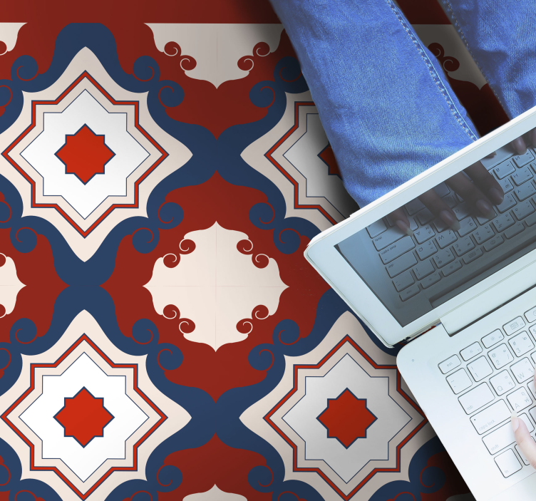 Czerwone płytki podłogowe mozaika - TenStickers