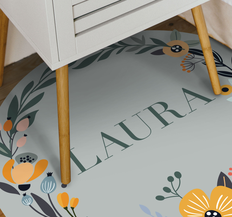 Dywan winylowy Kwiaty z imieniem - TenStickers