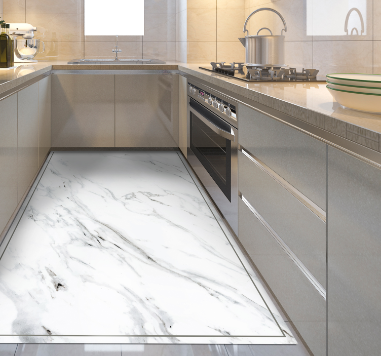 Do kuchni nowoczesny dywan imitujący marmur - TenStickers