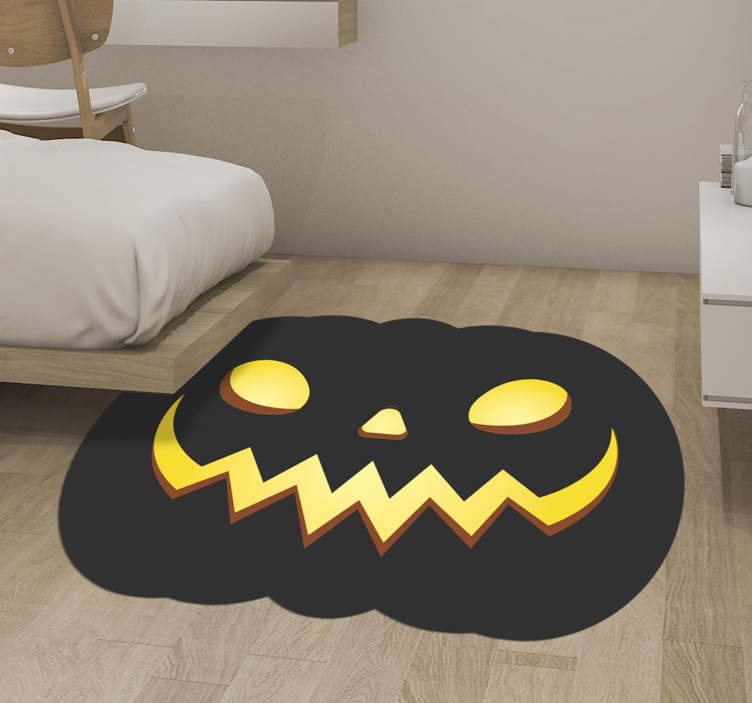 Dywan winylowy Czarna dynia Halloween - TenStickers