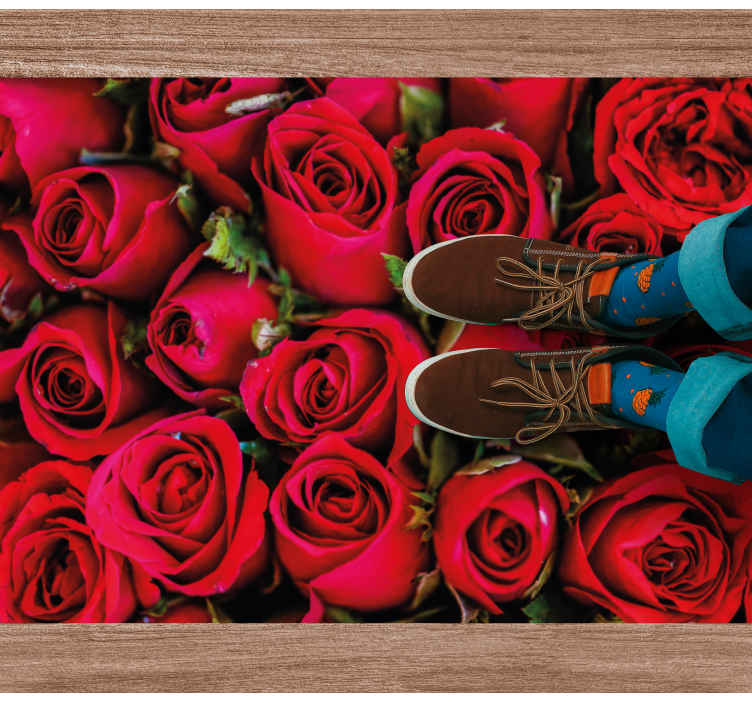 Dywan winylowy z czerwonymi różami - TenStickers