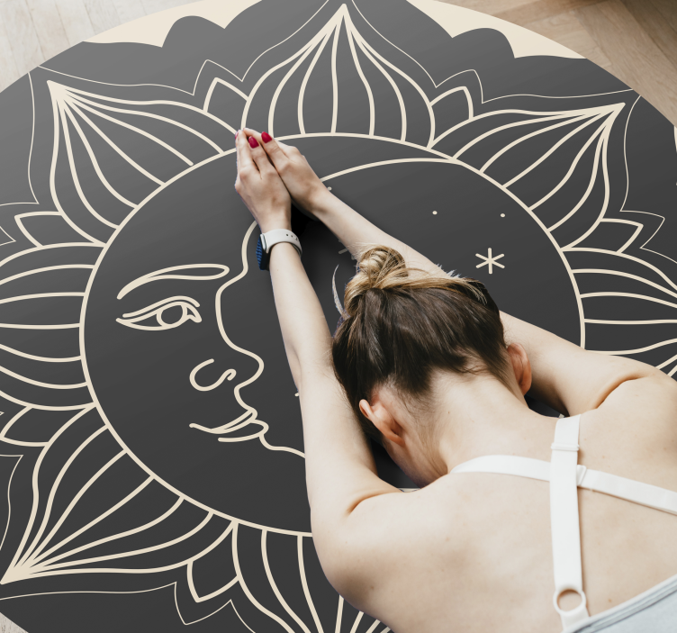 Dywan winylowy sun and the moon nature - TenStickers