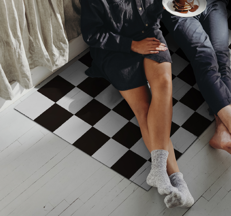 Dywan vintage czarno-białe płytki - TenStickers