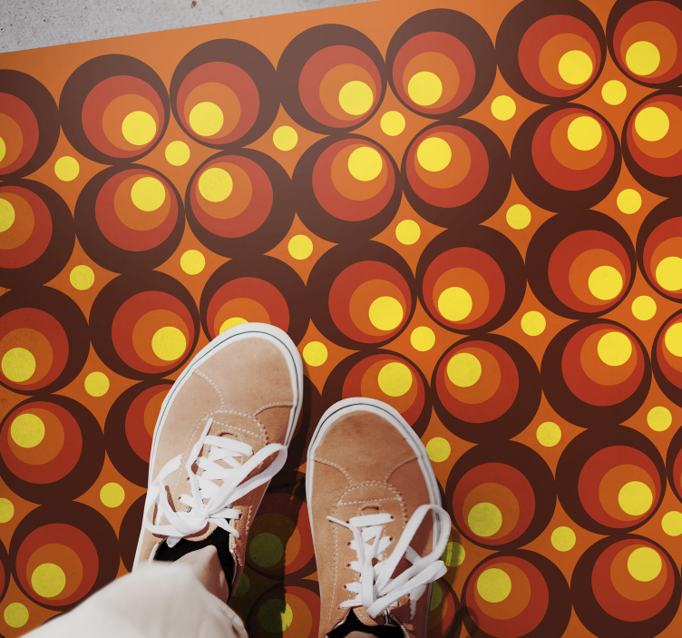 Dywan retro w żółte kółka z lat 70 - TenStickers