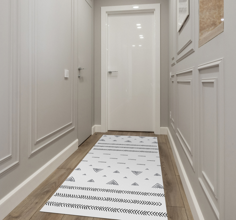 Dywan winylowy w czarno-białe paski w stylu nordyckim - TenStickers