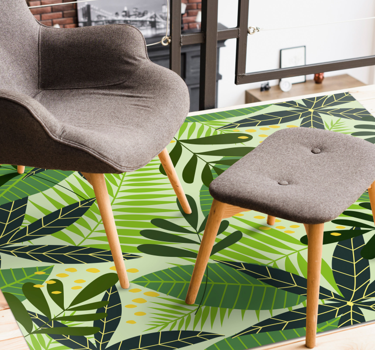 Zielony dywan kwiatowy wzór - TenStickers