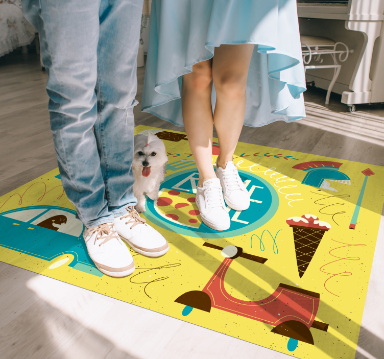 Dywan winylowy alfabet ilustracja tematu rzymu - TenStickers