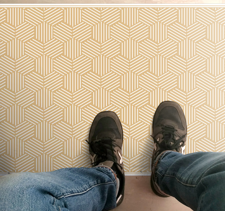 Dywan winylowy Beżowe sześciokątne płytki  - TenStickers