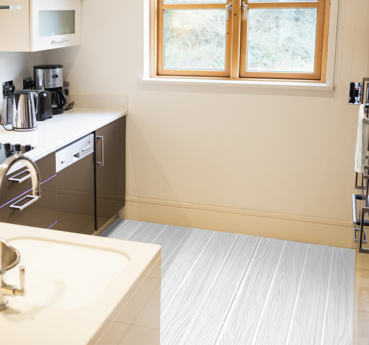 Dywan winylowy biały drewniany - TenStickers