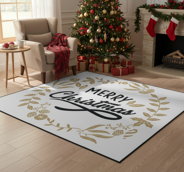 Dywan winylowy boże narodzenie haft kwiatowy - TenStickers