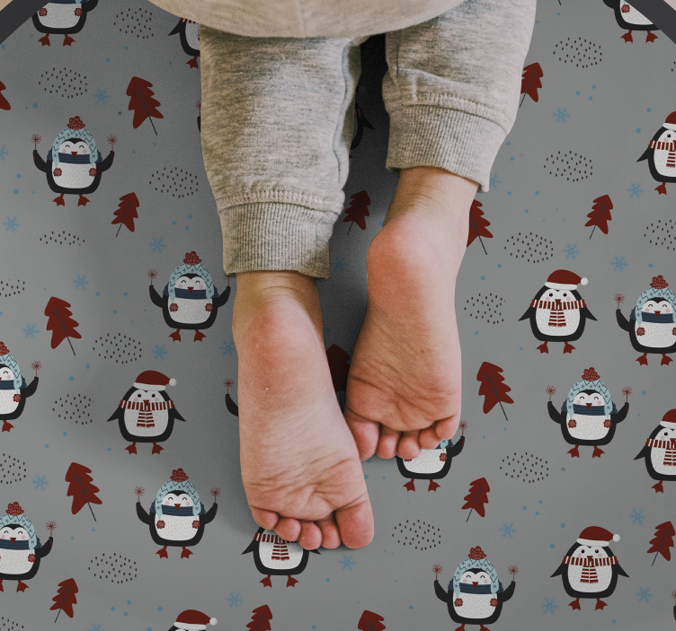 Dywan winylowy Boże Narodzenie świąteczny motyw pingwina - TenStickers