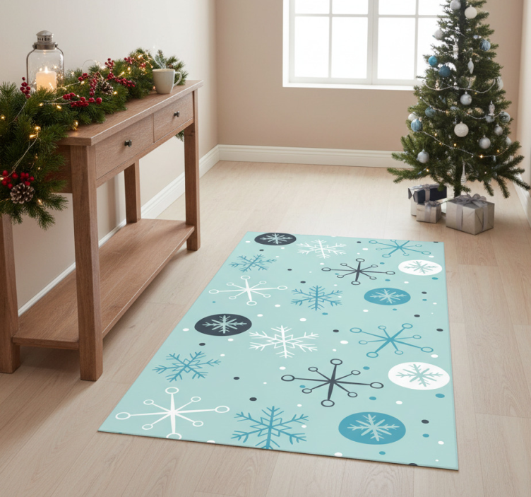 Dywan winylowy boże narodzenie z dekoracyjnymi śnieżynkami - TenStickers