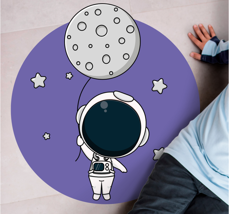 Dziecięcy dywan winylowy astronauta z balonem - TenStickers