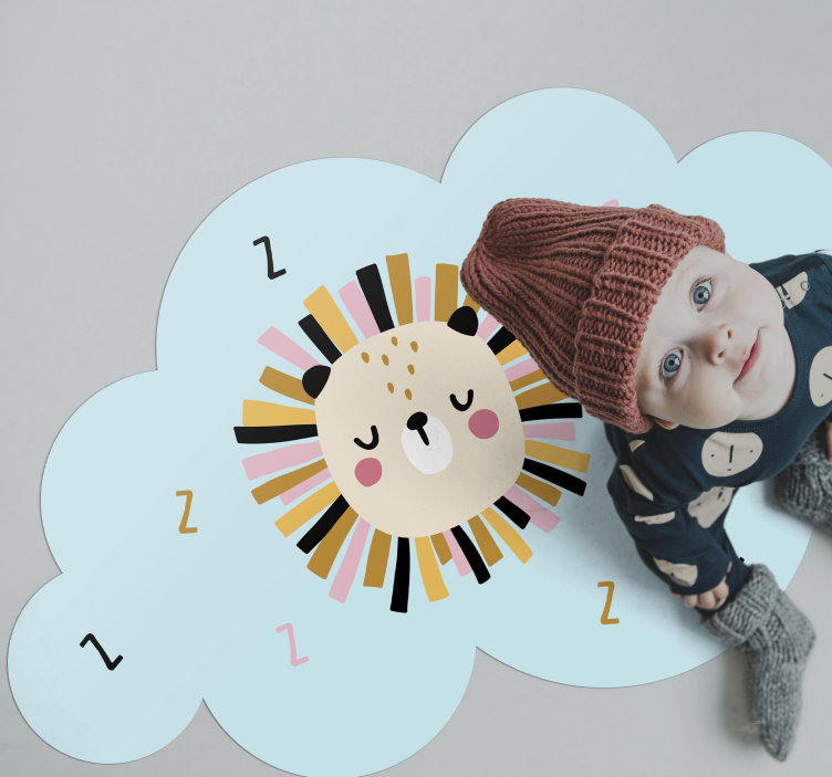 Dywan winylowy dla dziecka chmura śpiącego lwa - TenStickers