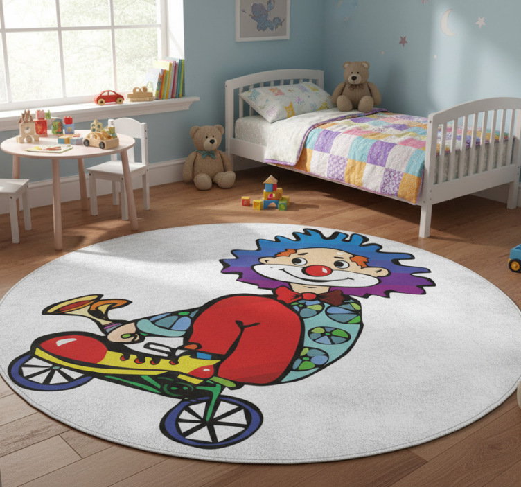 Dywan winylowy dla dziecka klaun na rowerze - TenStickers