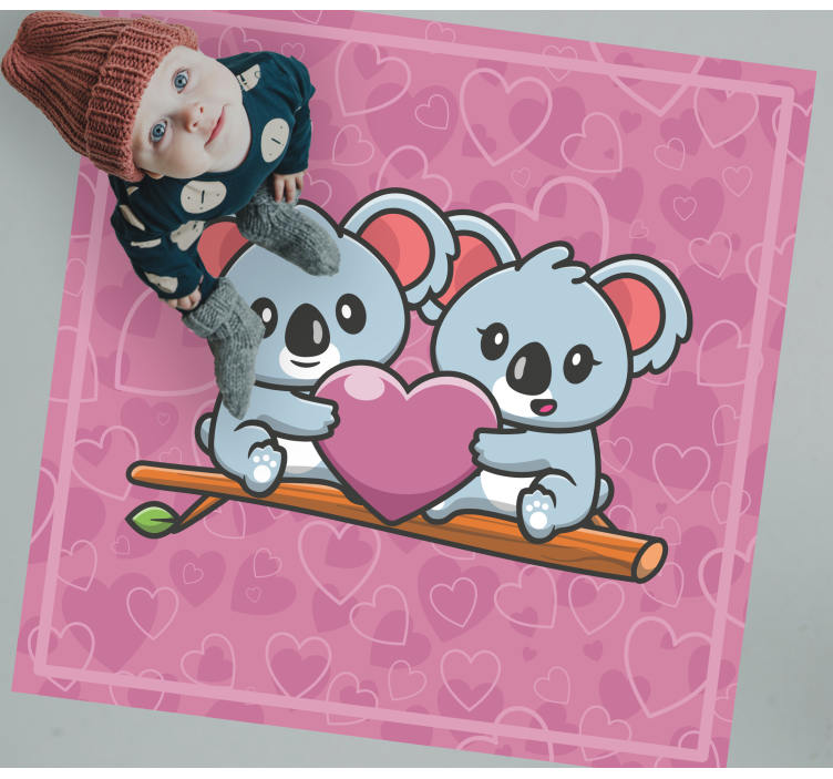 Dywan winylowy dla dziecka koala kocha serce - TenStickers