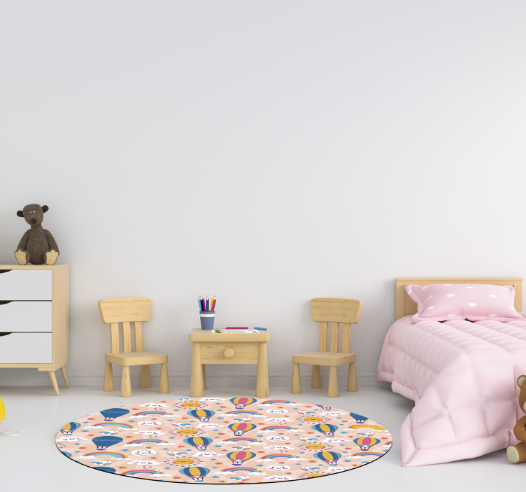 Dywan winylowy dla dzieci kolorowy wzór z balonikami - TenStickers