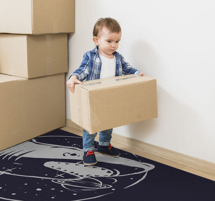 Dziecięcy dywan winylowy kosmiczny rekin - TenStickers