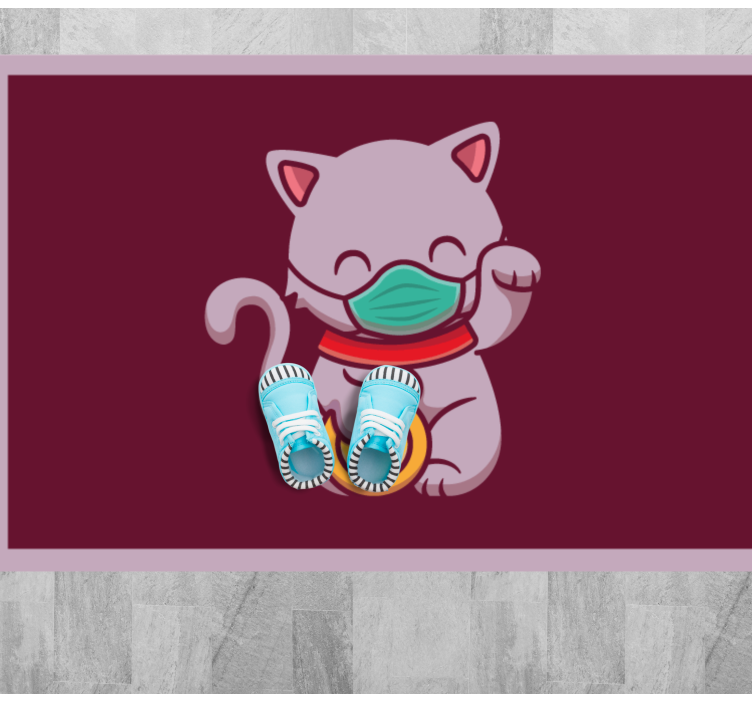 Dywan winylowy zwierzęta kot w masce - TenStickers