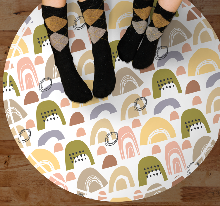 Skandynawski dywan winylowy Nordycki wzór tęczy - TenStickers