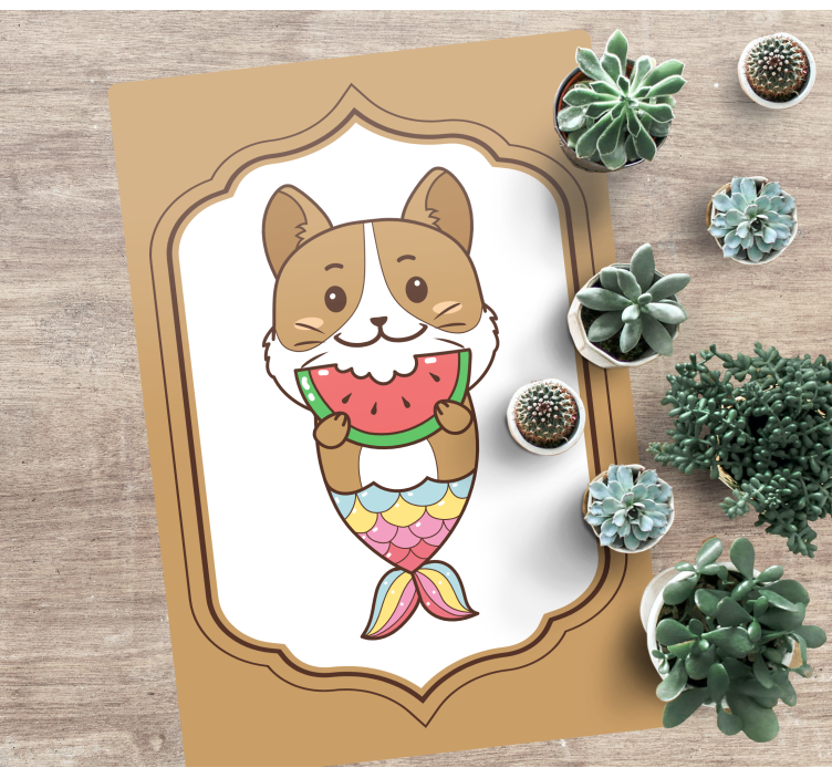 Dywan winylowy zwierzęta słodka postać syreny - TenStickers