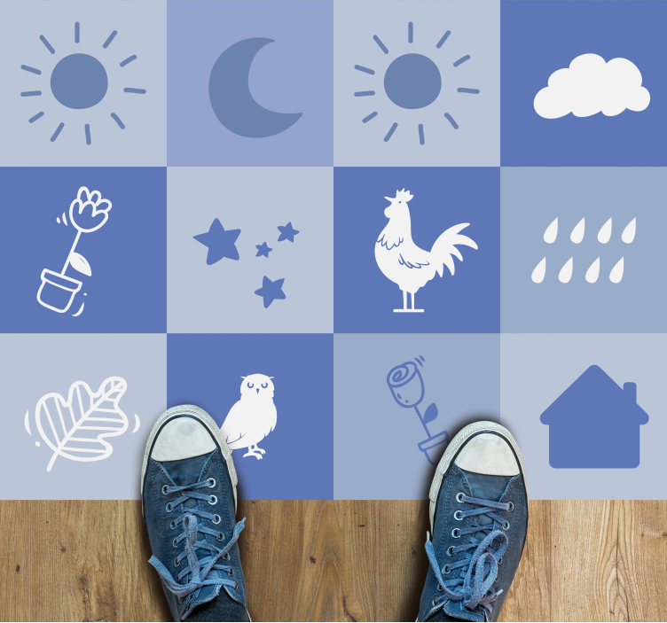 Dywan winylowy dla dziecka szachownica dla dzieci - TenStickers