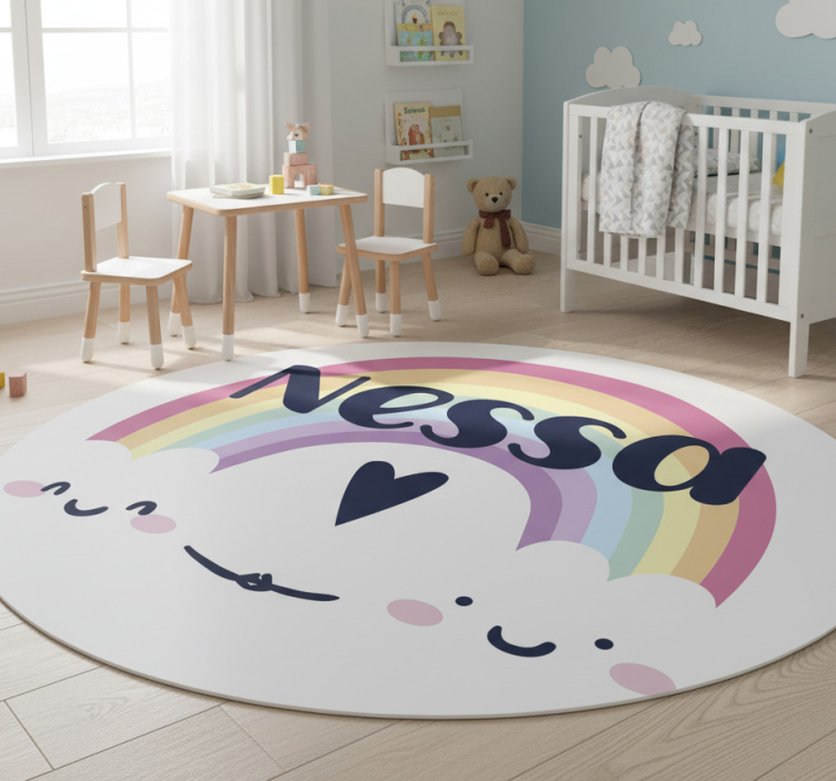 Dywan winylowy dla dziecka tęczowy personalizowany - TenStickers
